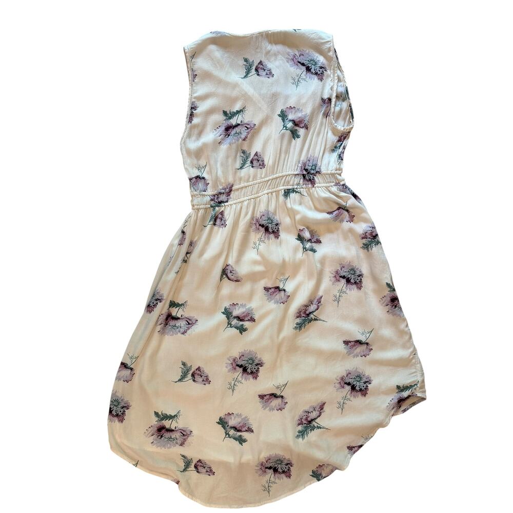 Lucky Brand Cream Floral Hi-Low Dress | V-Neck | Lace Trim | Boho | Size L - Picture 4 of 9